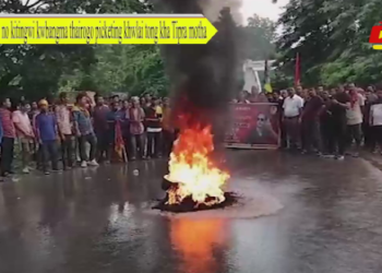 Bandh no kitingwi kwbangma thairogo picketing khwlai tong kha Tipra motha