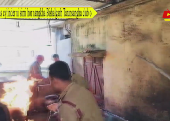 Gas cylinder ni simi hor nangkha Bishalgarh Tarunsangha club o