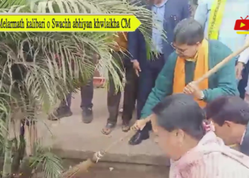 Melarmath kalibari o Swachh abhiyan khwlaikha CM