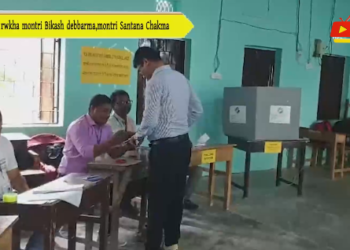 Vote rwkha montri Bikash debbarma,montri Santana Chakma