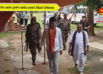 Vote center goriwi naikha montri Bikash Debbarma